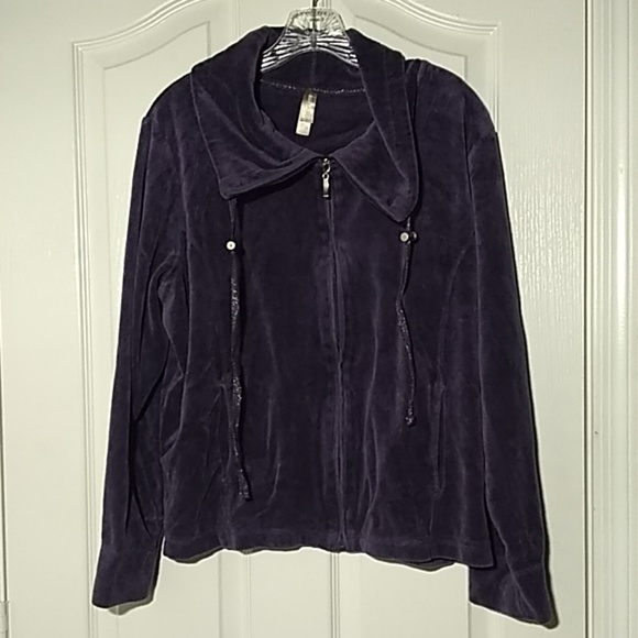 FINAL MARKDOWN LADIES' White Stag Velour Zip Front Jacket xl - Picture 1 of 6